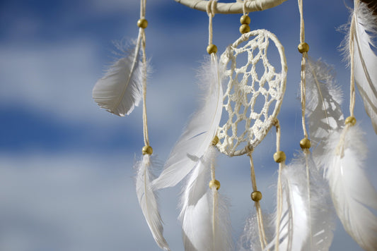 White feathered dream catcher