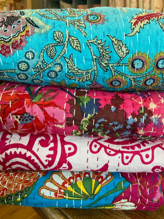 Exotic kantha quilts
