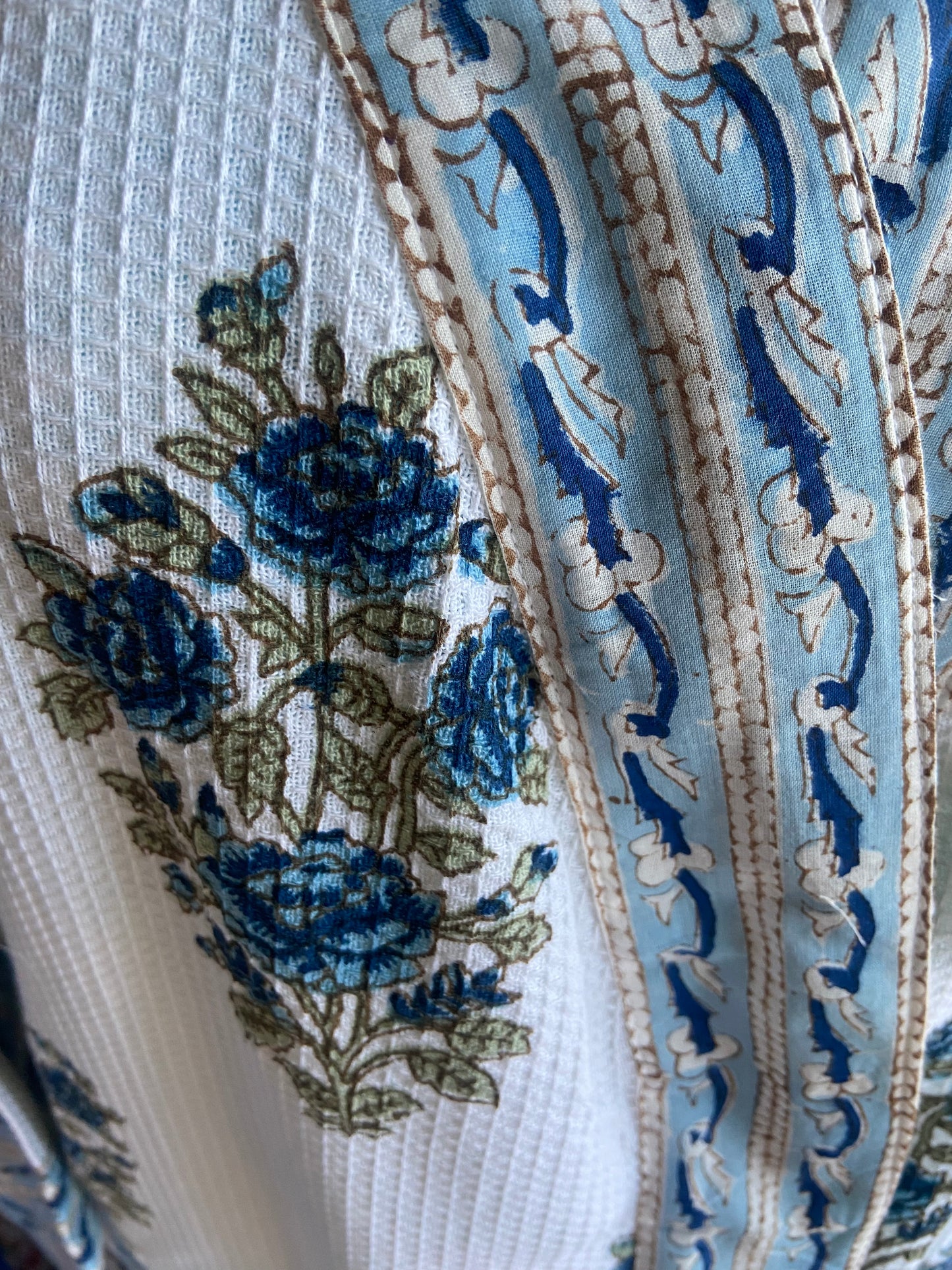 Bella. Blue rose ladies dressing gown.