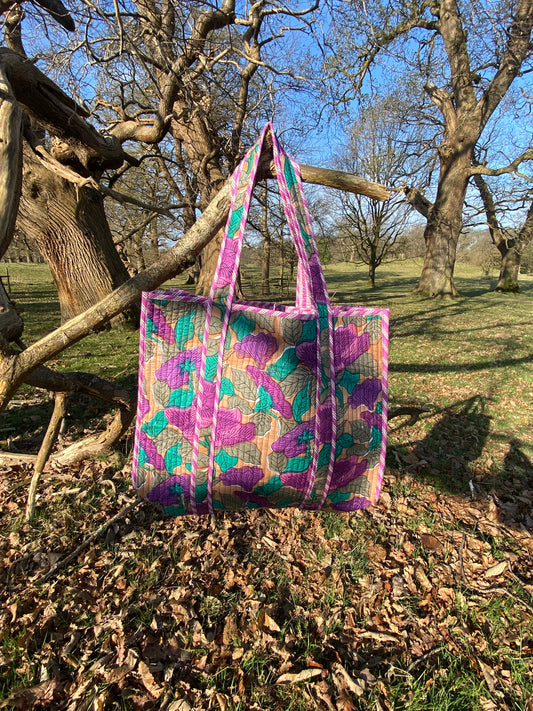 PURPLE tote bag, beach bag,weekend bag, baby bag