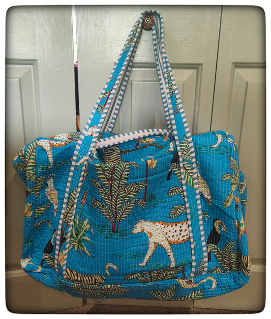 Luxurious Handmade Animal Print Weekend Bag