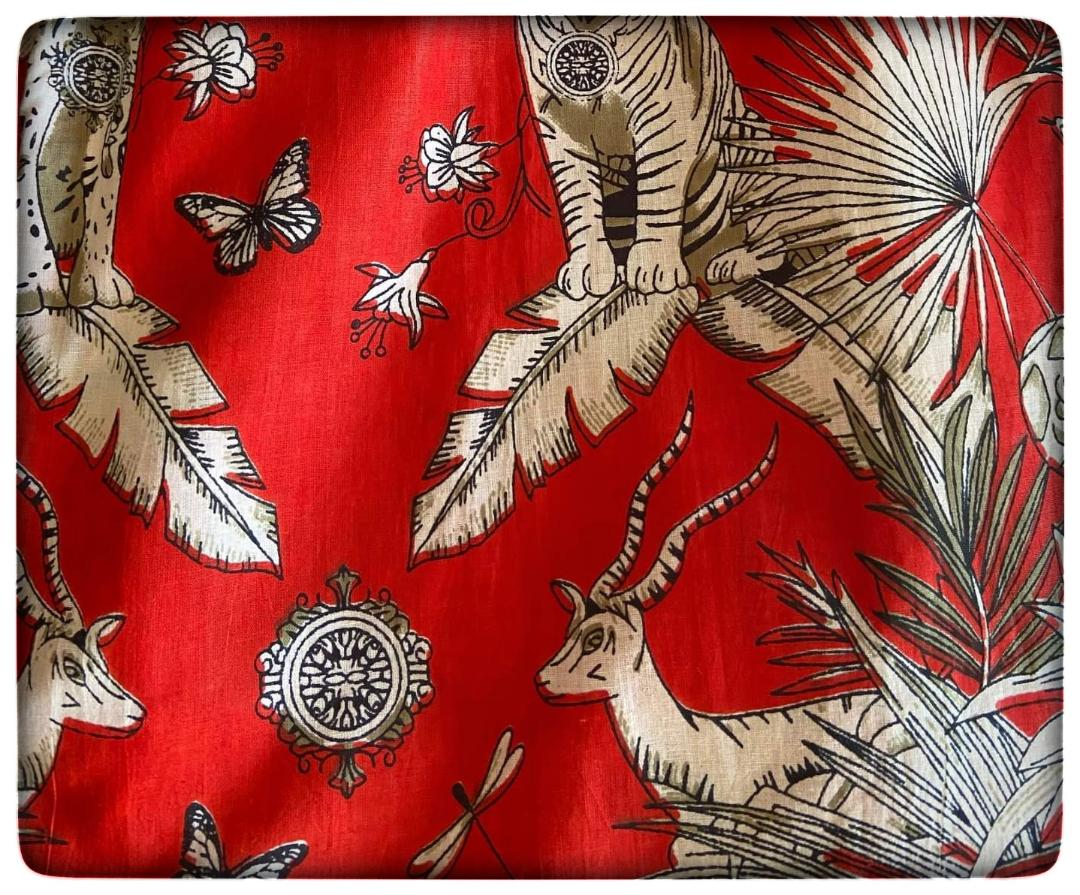 Red Leopard and Tiger Animal Print 3/4 Pyjama Bottoms