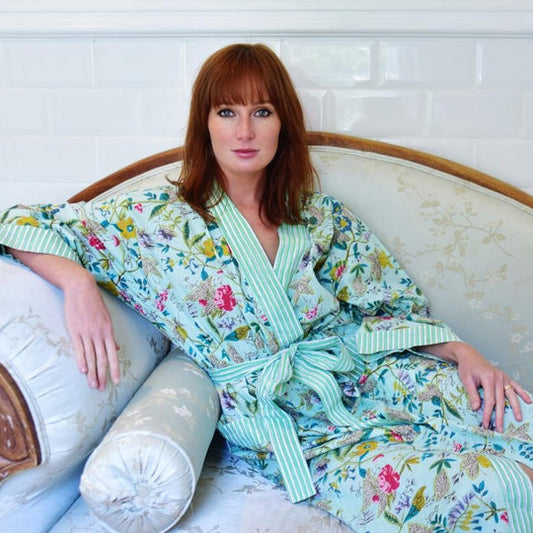 Martha Mint Floral Dressing Gown