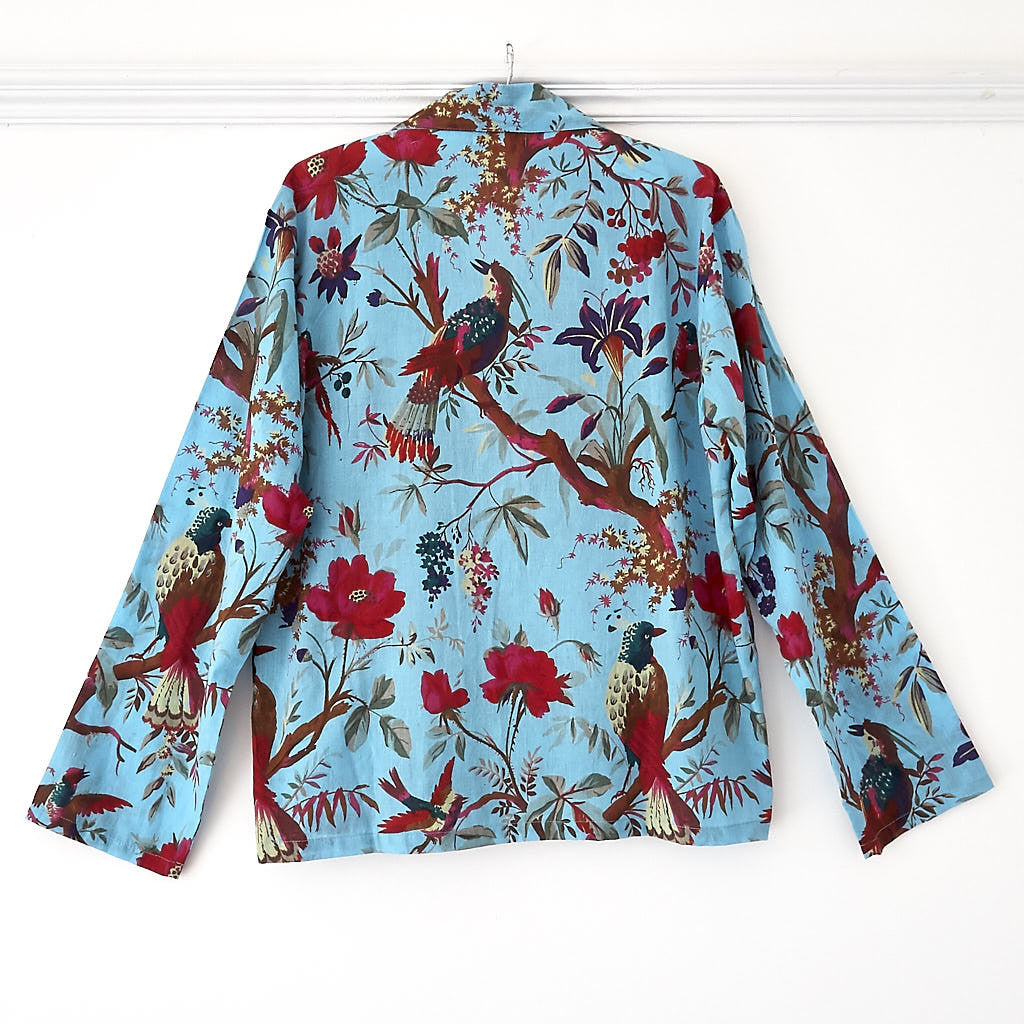 Ladies Turquoise Bird Pyjamas - Rowan Charles