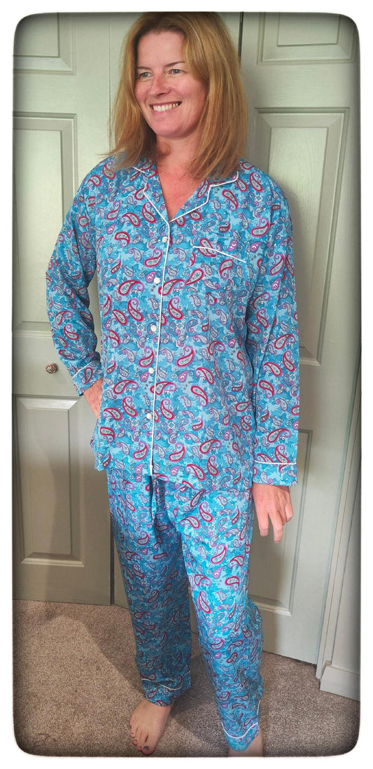 Luxury Silk Pyjamas, 100% Rayon, Beautiful Colours with Matching Envelope Case