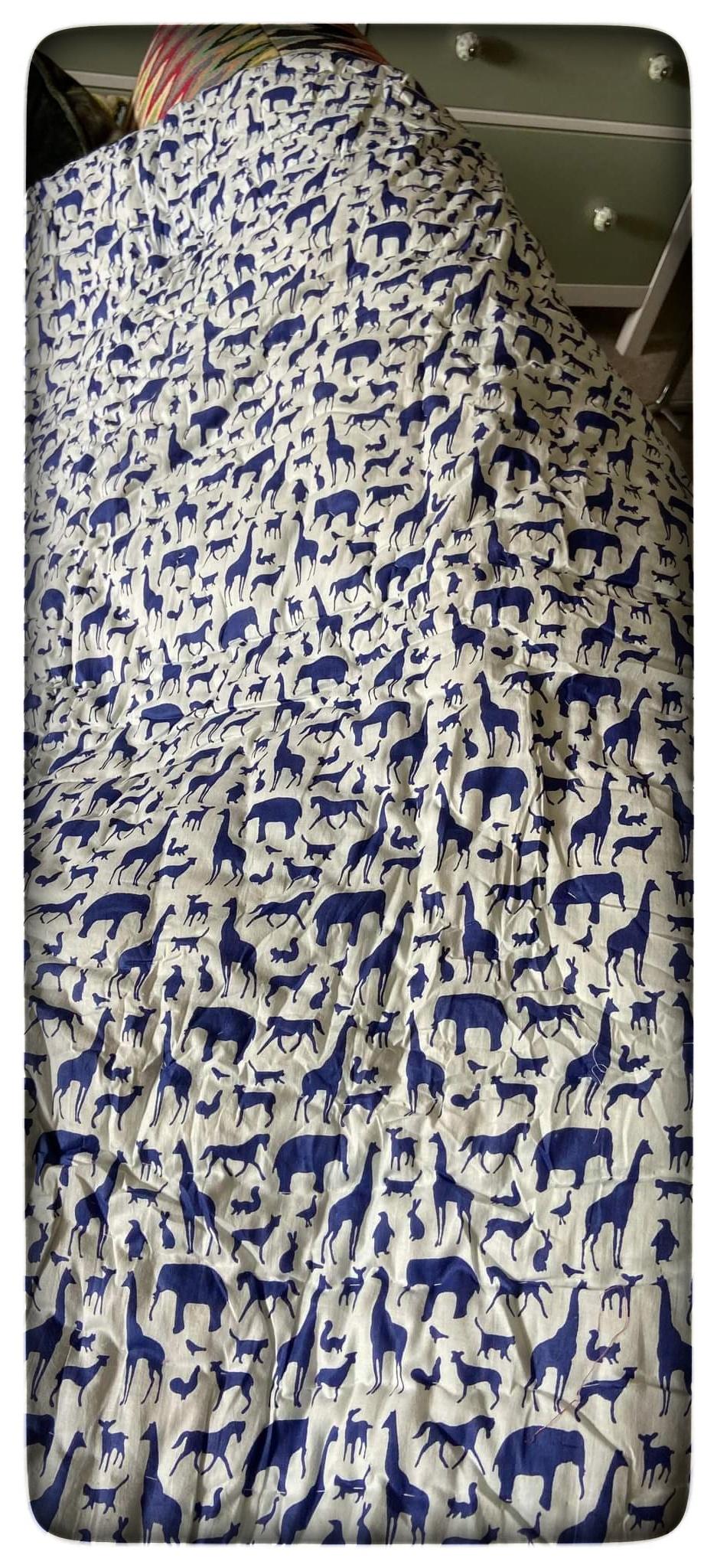Navy Blue Animal Print Baby Quilt