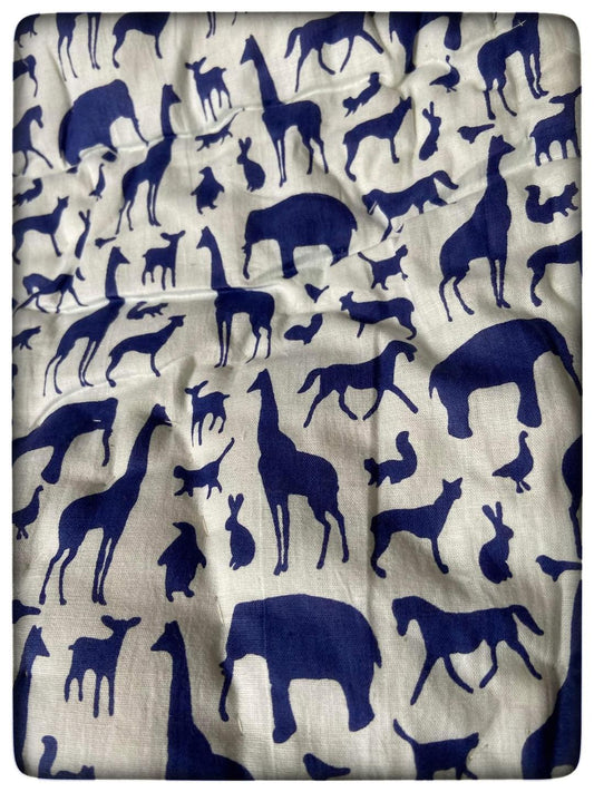 Navy Blue Animal Print Baby Quilt