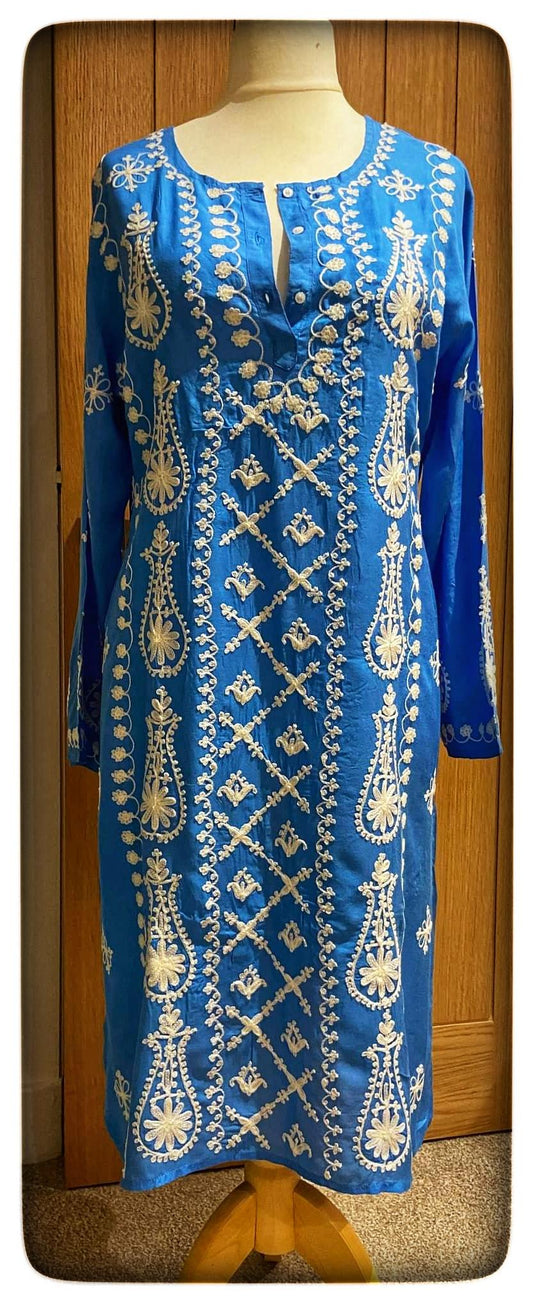 Long Bright Blue Kaftan