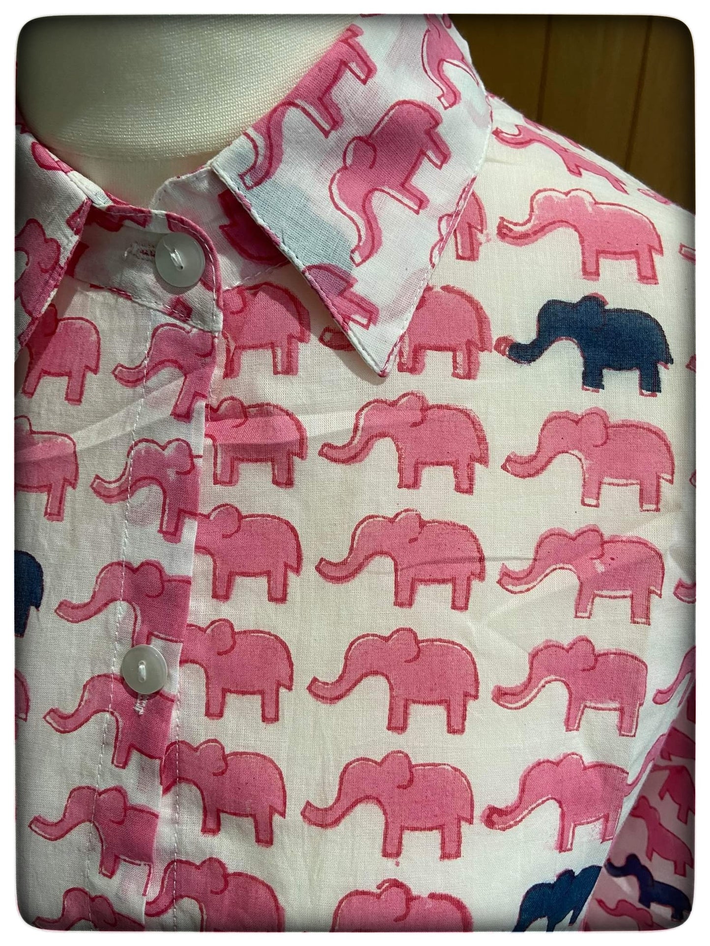 Elephant Animal Print Long Sleeve Nightshirt